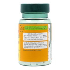 Image 2 for Vitamin D3 4000 I.U. 100ug 120 Tablets