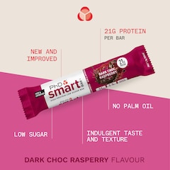 Image 2 for Smart Bar Dark Choc Raspberry Protein Bar 64g