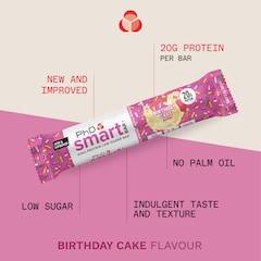 Image 2 for Smart Bar Birthday Cake Protein Bar 64g