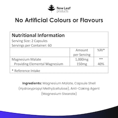 Image 4 for Magnesium Malate 120 Capsules
